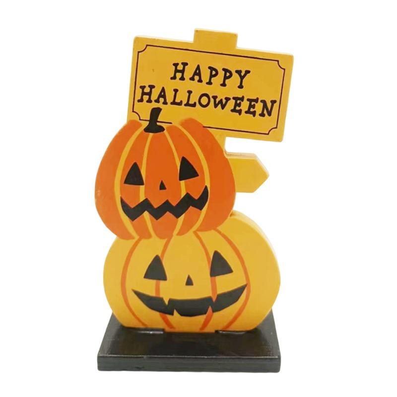 Halloween Pumpkin Ornament Halloween Party Decoration Wooden Crafts Creative Haunted House Tomb Wooden Ornament