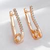 Kienl   Roségold Lange Hängeohrringe Für Damen Trendiger Natürlicher Zirkon Schmuck Englische Ohrringe Feiner Tägliche Schmuck