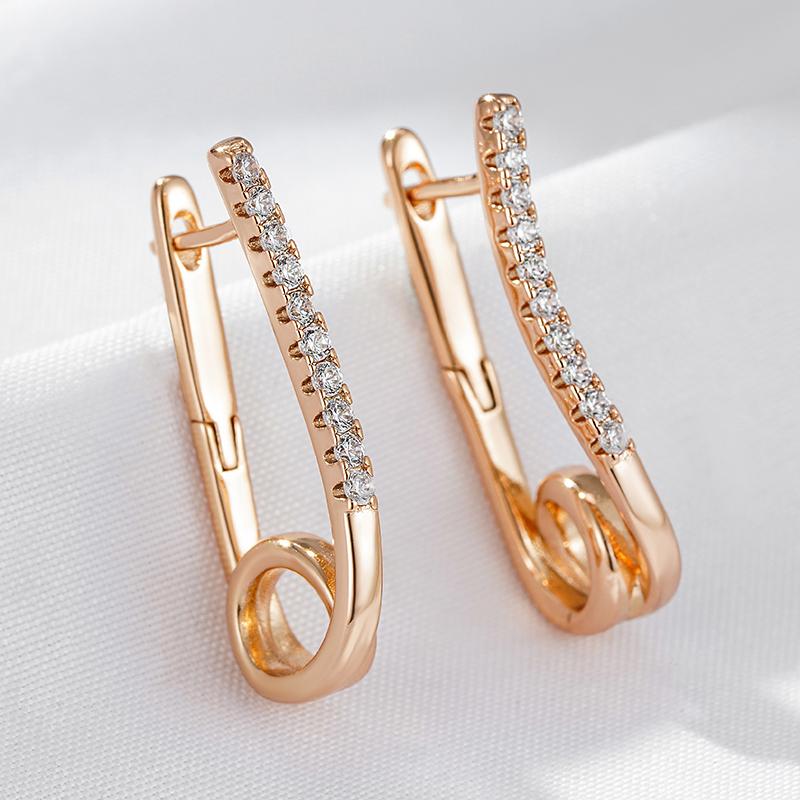 Kienl   Roségold Lange Hängeohrringe Für Damen Trendiger Natürlicher Zirkon Schmuck Englische Ohrringe Feiner Tägliche Schmuck