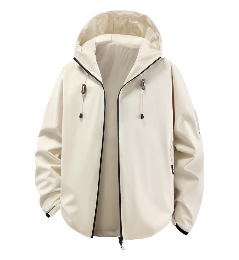 Unisex Retro Windbreaker: Waterproof, Windproof, Outdoor Workwear for Spring & Autumn XXXL грязно-белый