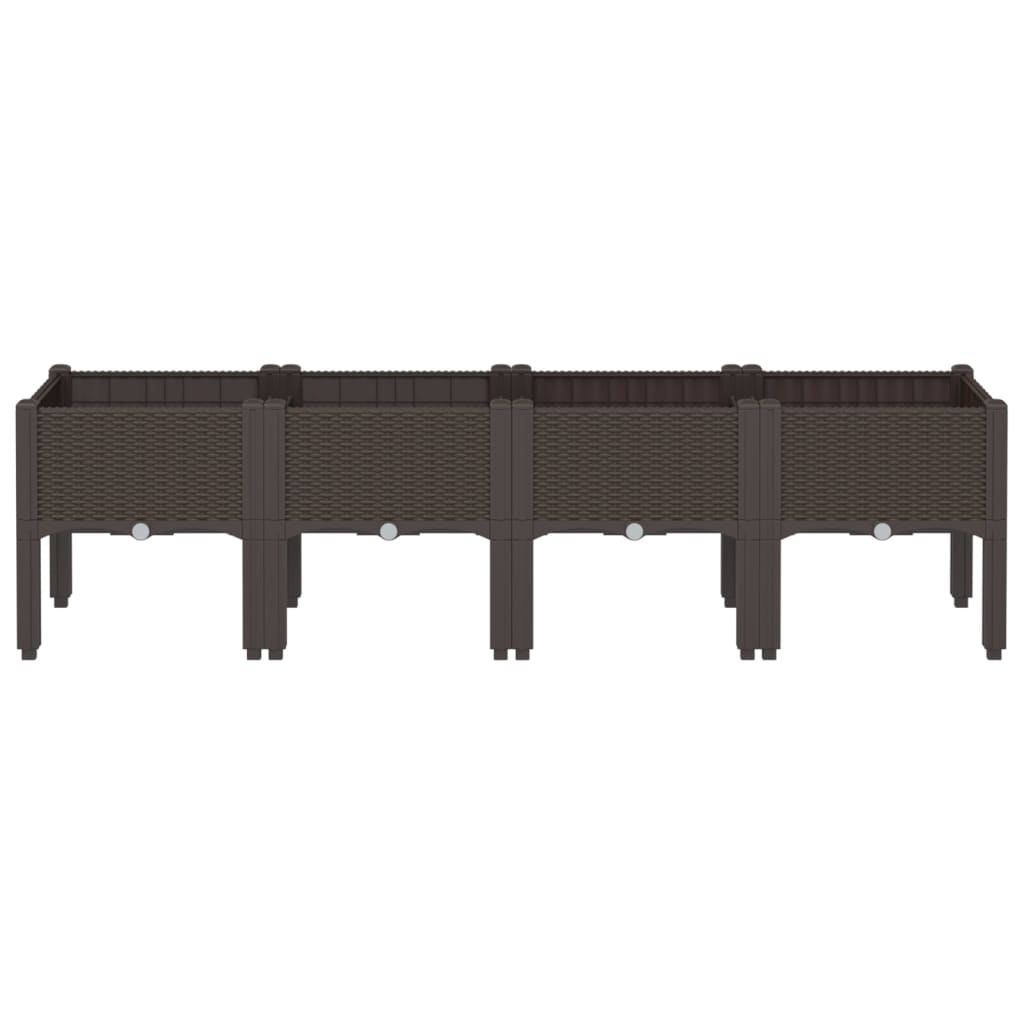 Planter with Legs Brown 160 x 40 x 42 cm PP