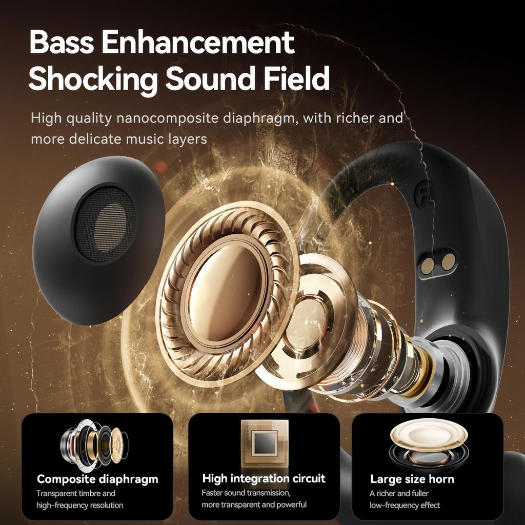 Xiaomi Stylish Bluetooth Earbuds Over Ear Wireless Open Ear Earbuds with 60H Playtime,BT5.4,14.2mm Bass,IPX5 Waterproof,Secure Earhooks