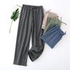 Men's Thin Pajama Pants Soft Pants Cool Drawstring Sleep Pants Loose Cotton Sweatpants with Pockets Breathable Lightweight Casual Pants for Male