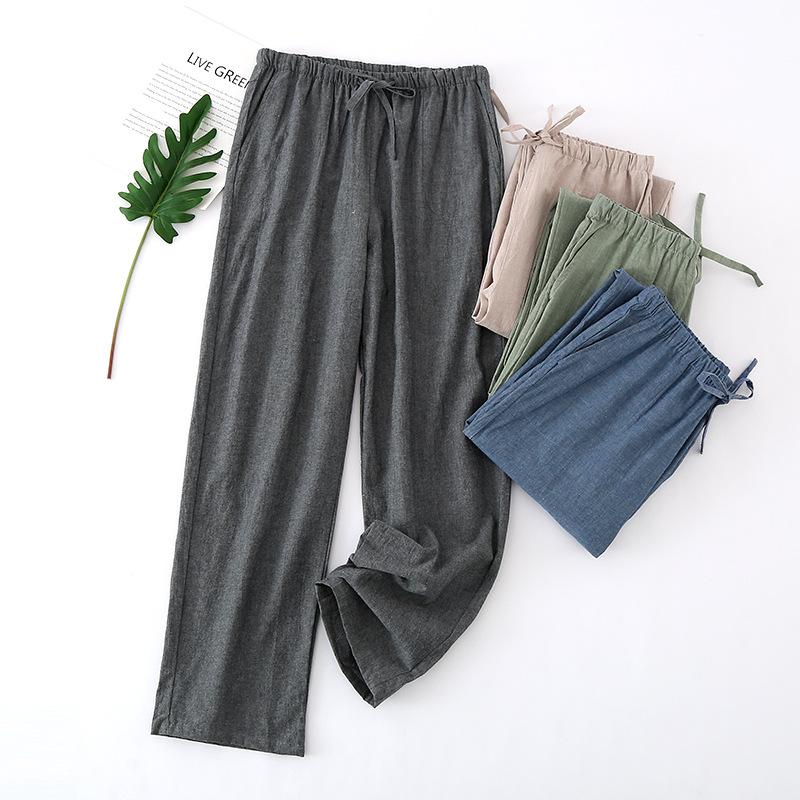 Men's Thin Pajama Pants Soft Pants Cool Drawstring Sleep Pants Loose Cotton Sweatpants with Pockets Breathable Lightweight Casual Pants for Male