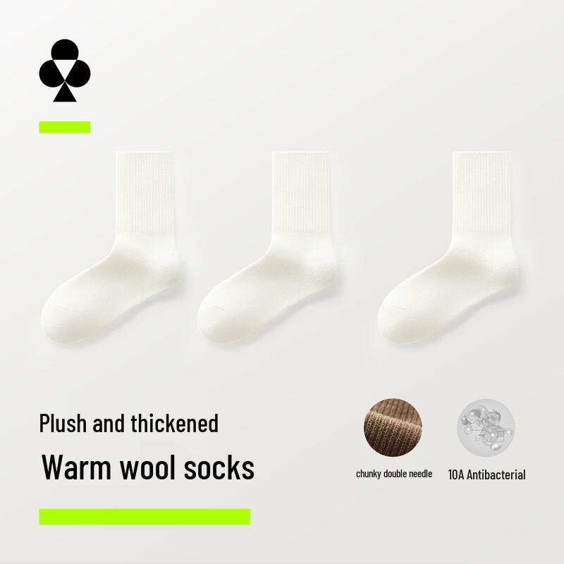 Youkeshu Women s Wool Blend Mid-Calf Socks, Thickened & Warm, 10A Anti-Bacterial One Size