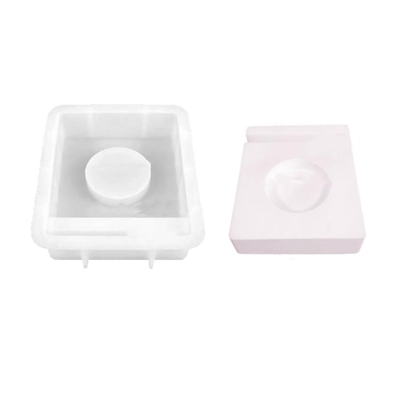 Candlesticks Silicone Molds for DIY Decorations Square Candle Holder Resins Moulds Casting Mould Candle Holder Molds