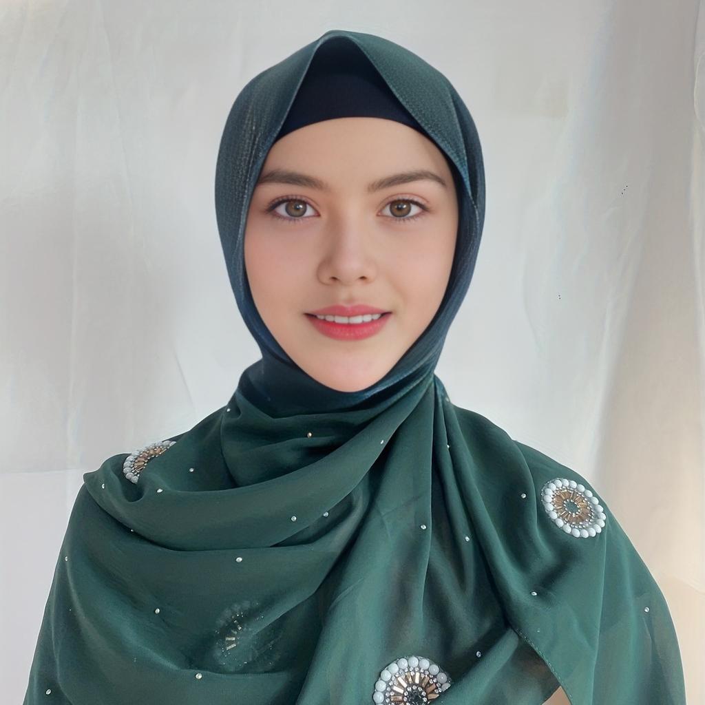 Ramadan Muslim Chiffon Plain Hijab Scarf Women High Quality Solid Color Head Inner Wraps Ladies Islamic Musulman Headband