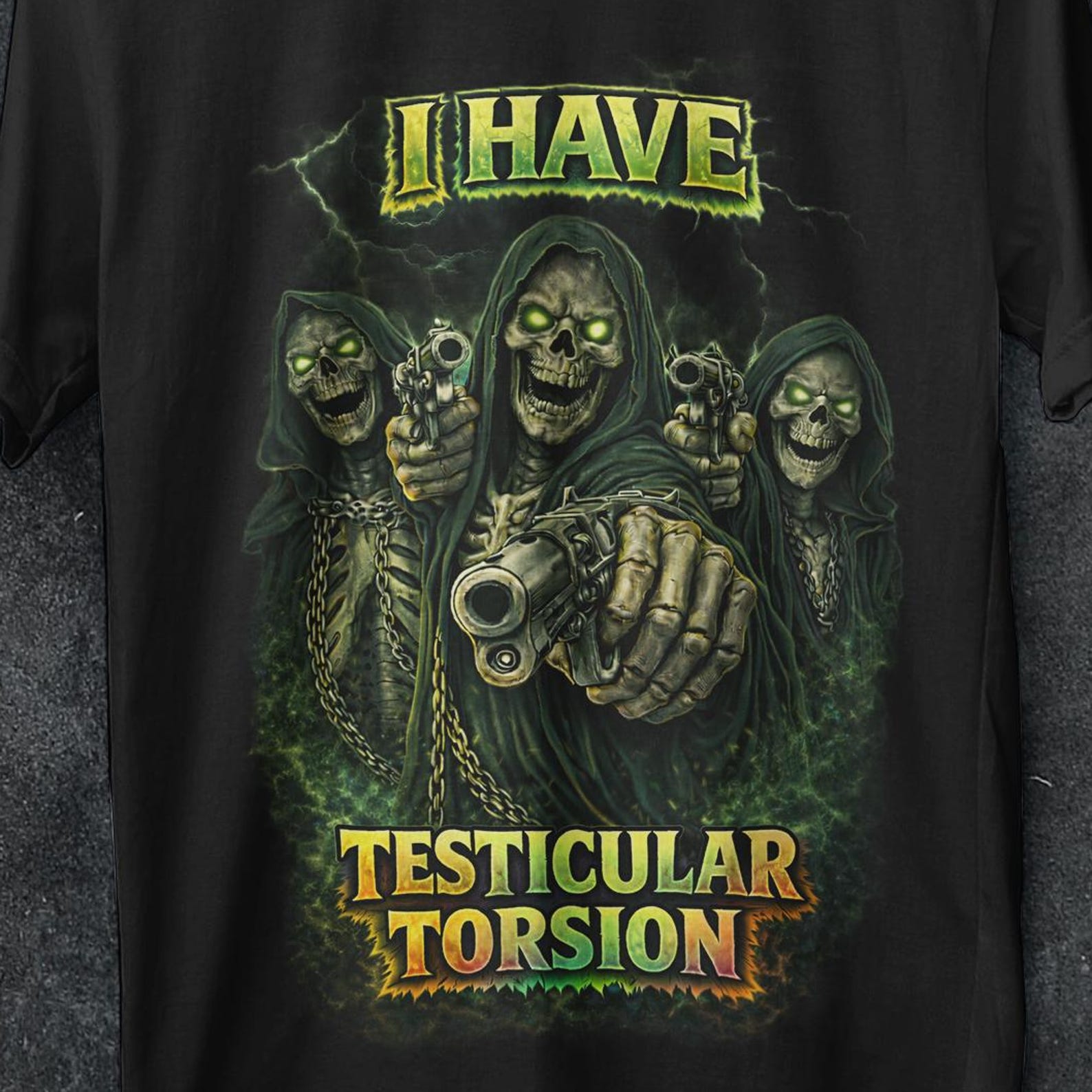 I Have Testicular Torsion, Funny Hard Skeleton Meme, Bootleg Graphic shirt, Badass Skeleton, Unhinged, Inappropriate Gift, Offensive shirt 3XL