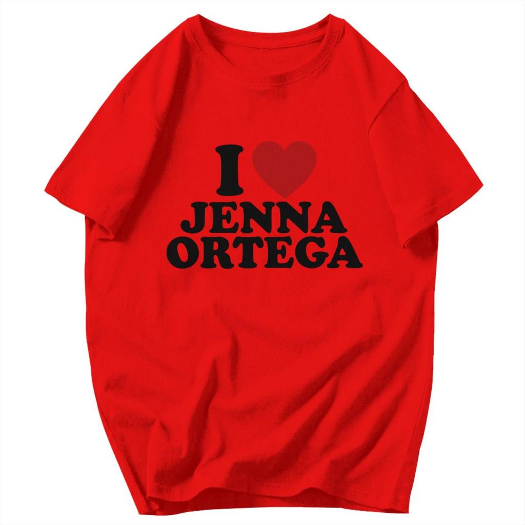 Men T Shirt I Love Jenna Ortega Unique Y2K Graphic Oneck Unisex Clothes T Shirts