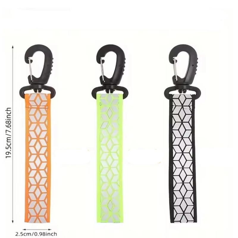 Reflective Safety Straps 2Pcs High Visibility Heavy Duty Carabiner Clips for Night Jogging Biking Camping Accessories