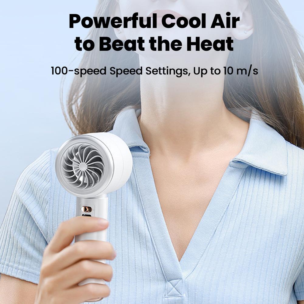 100-speed High-speed Handheld Fan USB Mini Portable Rechargeable Turbo Desk Fan