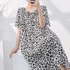 1011 new short-sleeved cotton and silk nightdress women's summer round neck can be worn outside medium and long loose high-end home skirt