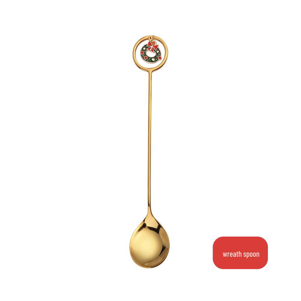 J Creative Christmas Reindeer Spoon & Fork Set - Cute Dessert & Coffee Stirring Gift