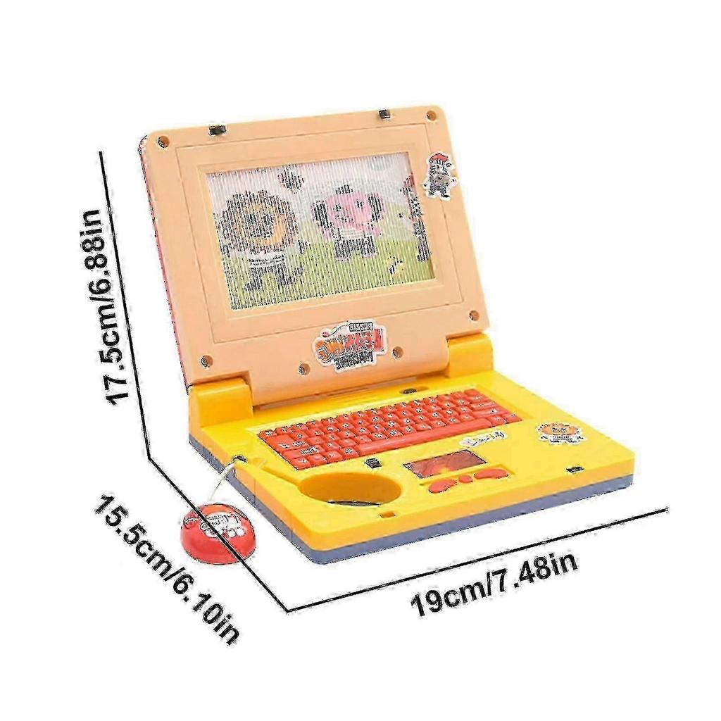Kids Pretend Laptop Toy with Phrases, Sound Effects & Music, Educational Learning Computer for Girls (Blue, Pink)