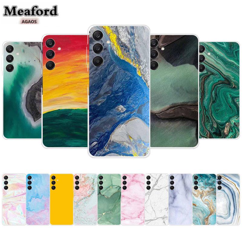 Marble Patterns Phone Case for Samsung A25 Soft Transparent TPU Clear Cover for Samsung Galaxy A 25 Protective Silicone Shell