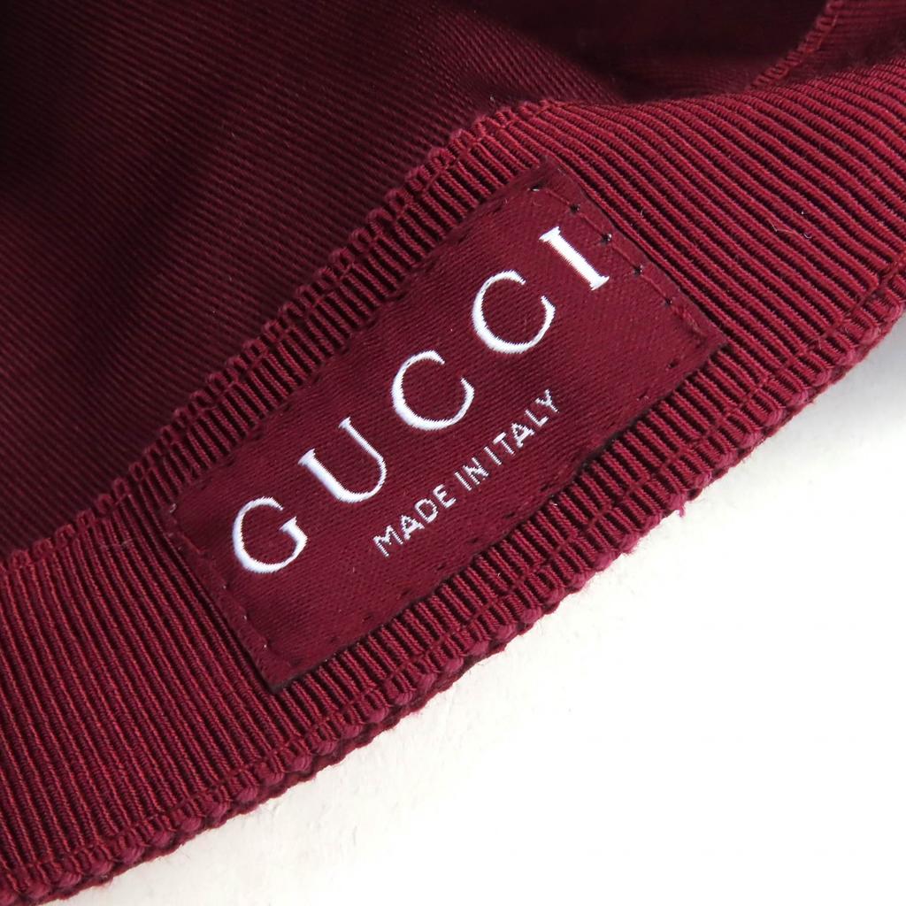 Pristine GUCCI cap GG Monogram Canvas and Leather Bordeaux cotton Women L 833272 Used