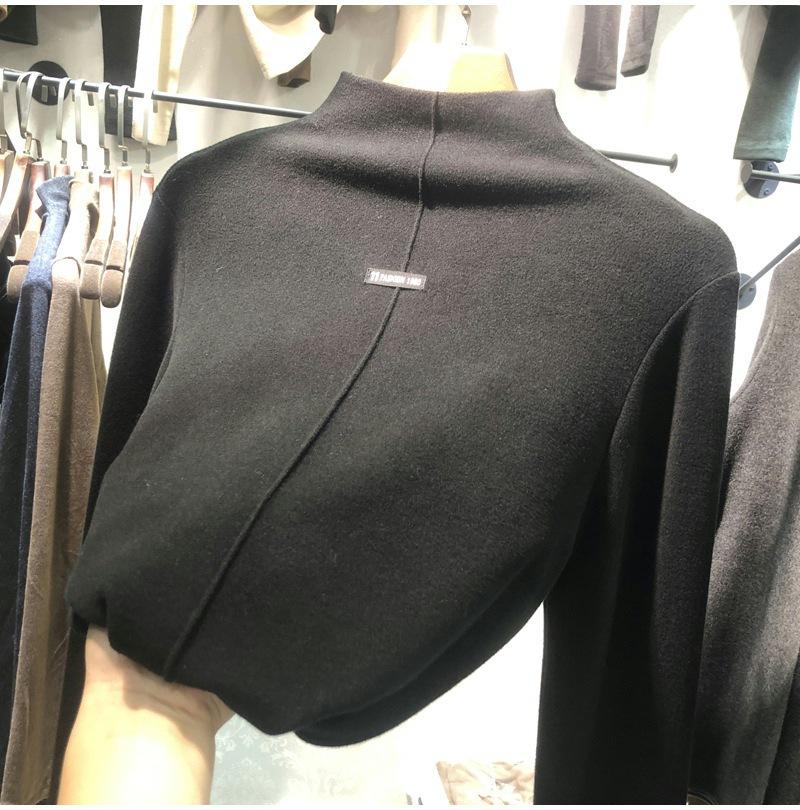 Women's Turtleneck Sweater In Soft Double Faced Velvet - Perfect for Fall and Winter