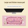 Extra Large Doodle Text Mouse Pad with Lock Edge - Thick, Durable Keyboard Desk Mat