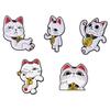 Xiaomi 1-5PCS Turbo Granny Cat Spying Brooch Enamel Pin Cartoon Anime Lucky Cat Running Middle Finger Brooches Lapel Badge Jewelry Gift
