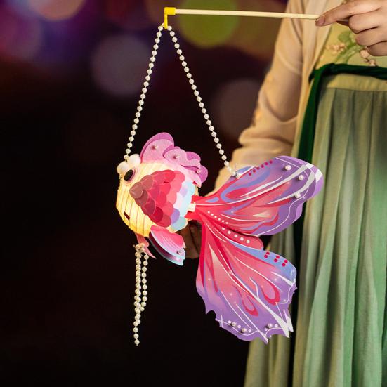 Lyktmaterialesett DIY Goldfish Lanternesett Tradisjonell kinesisk lykt for midthøstens vårfestivaler