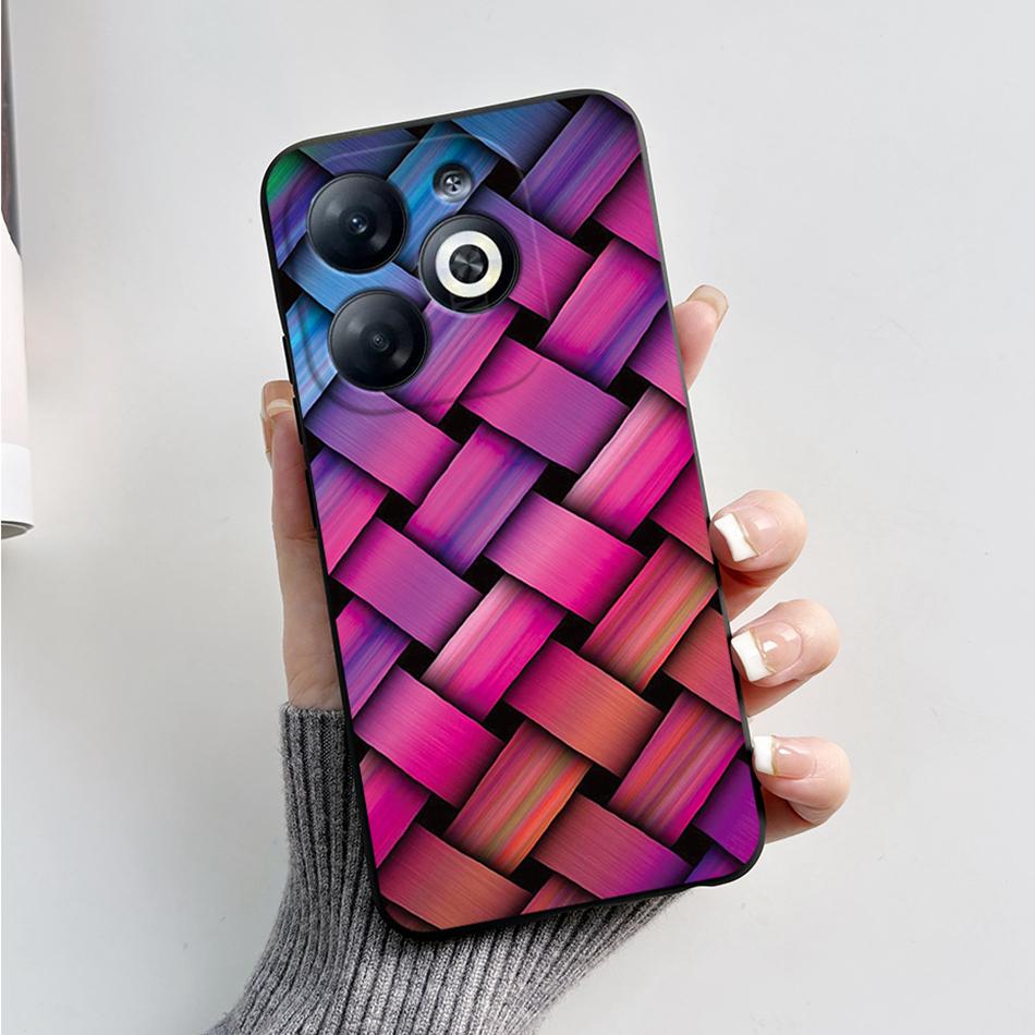 Case For Infinix Smart 8 Back Cover Black Silicon Soft TPU Marble Cover For Infinix Smart 8 X6525 Funda Smart8 Phone Cases Coque