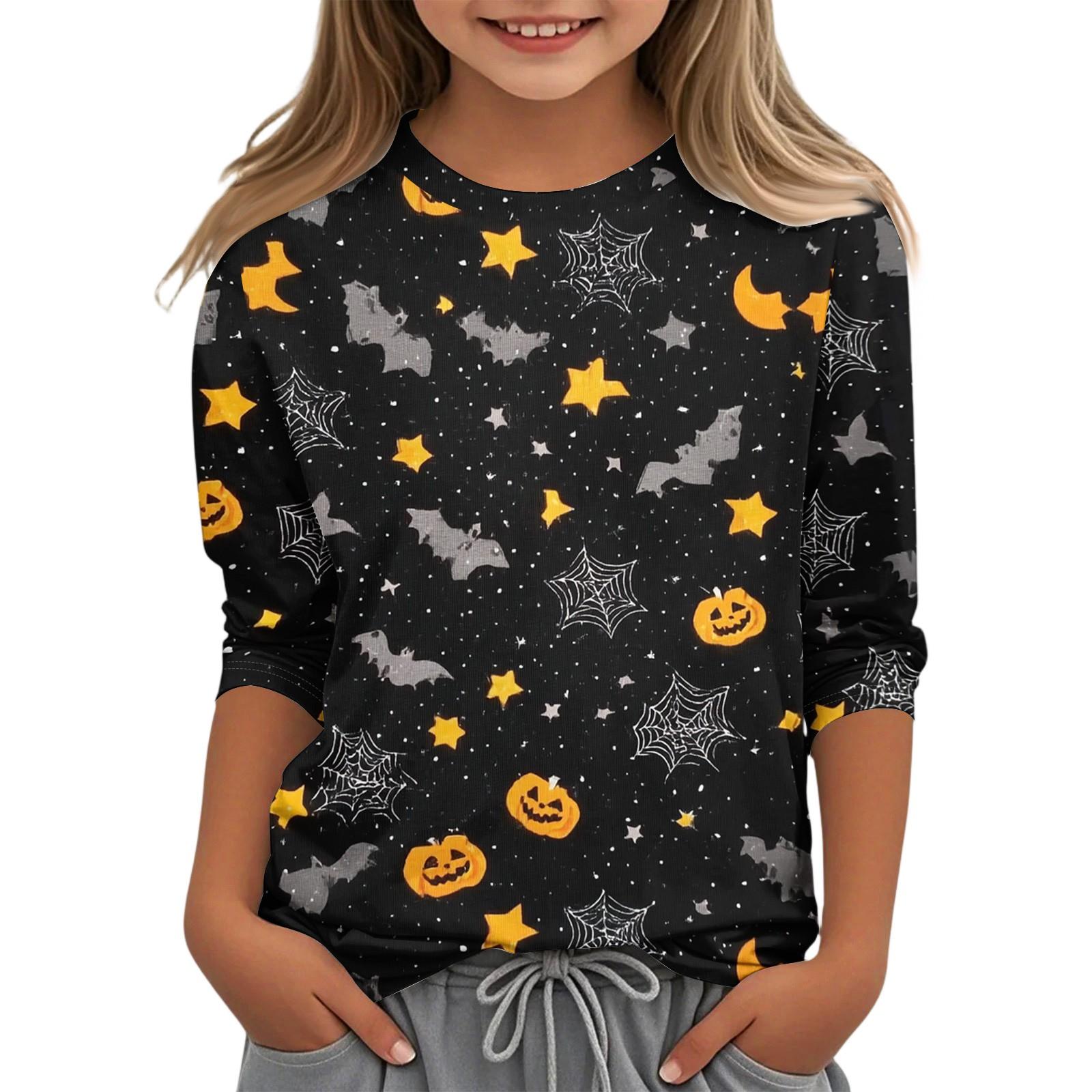 

Children s Casual Three-quarter Sleeve Round Neck Top 110 чёрный