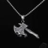 R Hip-hop Retro Titanium Steel Necklace Ghost Head Ax Necklace Titanium Steel Pendant Tomahawk