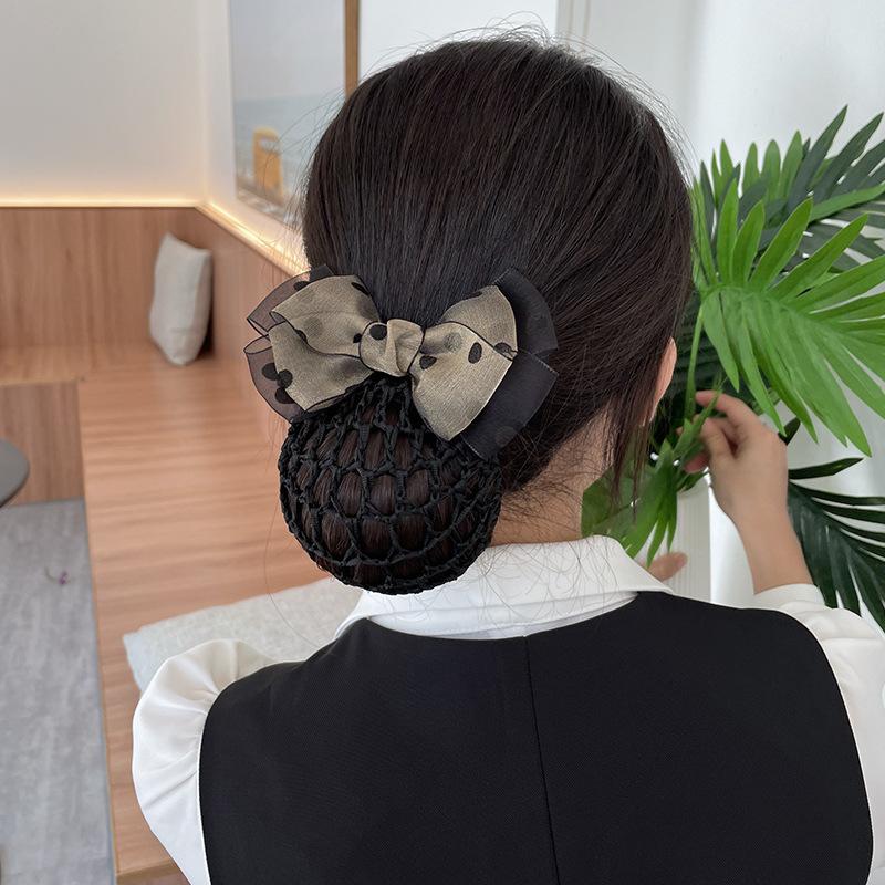 Nurse Head Flower Female Mesh Pocket Professional Hairnet Stewardess Hair Mesh Cover Bank Hotel Restaurant Waiter Headgear Hair Accessories