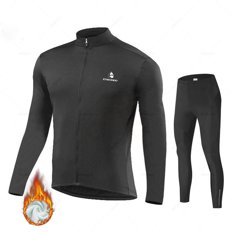 New Winter Thermal Fleece Cycling Jersey Set Sports Team Bike Suit Mountian Bicycle Clothing Ropa Ciclismo Invierno Hombre
