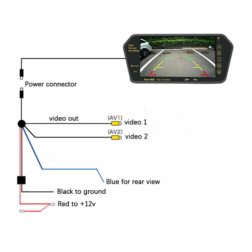 7 Inch Screen LCD Full HD Mirror Parking Monitor Bluetooth USB FM Video Player Automatic Display For Car Backup Rear Camera