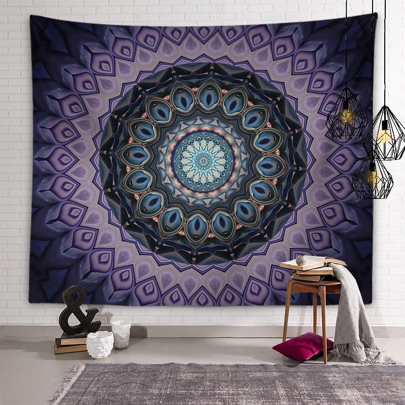 Tapiserie cu pisici colorate cu personalitate, tapiserie psihedelica geometrică, mandala, artă de perete, tapiserie hippie, boemă, decor acasă
