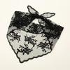 Hollow Out Triangle Lace Scarf Embroidery Solid Color Hair Scarf Headband Thin Vintage Lace Handkerchiefs Bridal Headwear