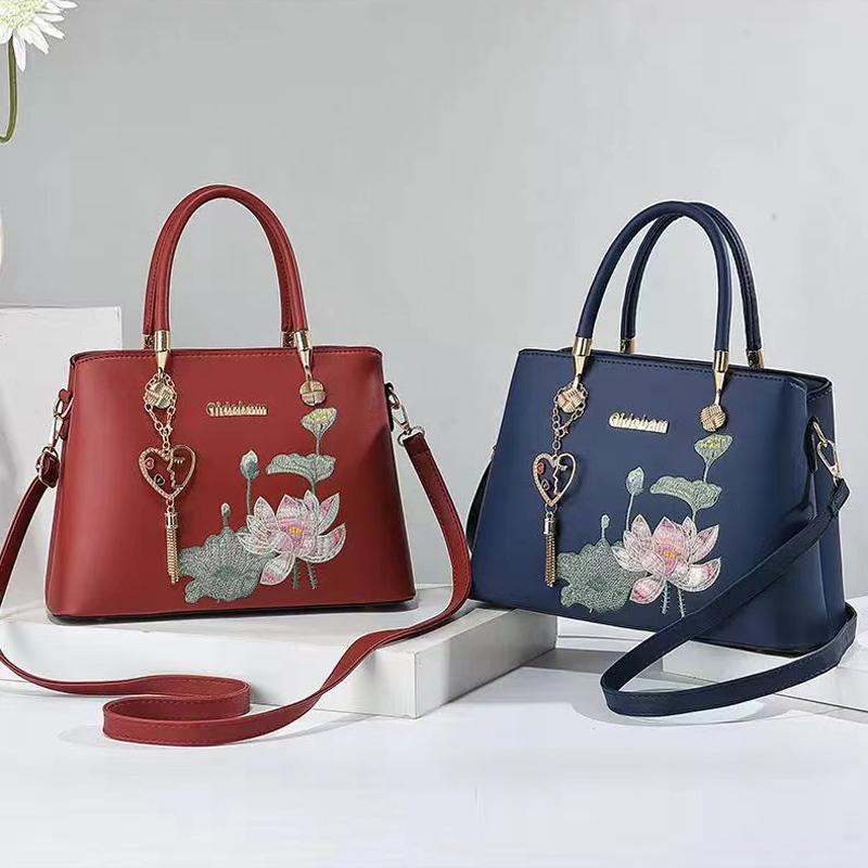 Women New Chinese Style National Style Lotus Handbag Quality Shoulder Bag Messenger Bag On Behalf of Bags