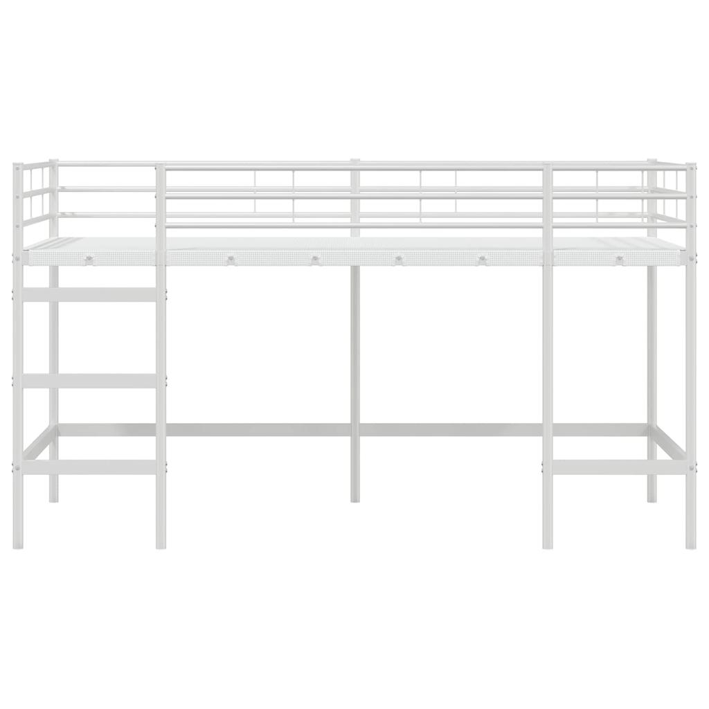 Kids Loft Bed White 79.5 X 200 Cm Steel