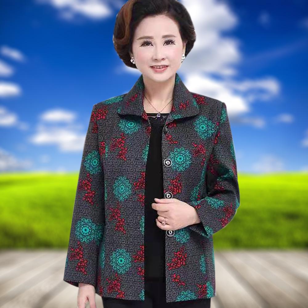 Grandma Style Lightweight Spring Jacket for Women, Ages 60-80 – Perfect for Middle-Aged To Elderly Fashionable Autumn Tops.