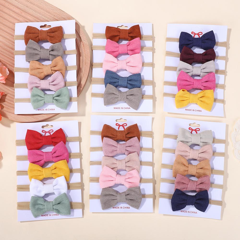 15Pcs/Set Cotton Baby Bows Headband Nylon Random Color Hair Bands for Children Girls Soft Hairband Toddler  Hair Accessories