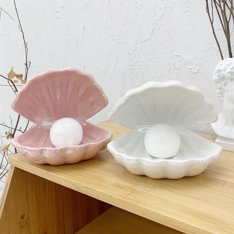 Whimsical Seashell Night Light – Dreamy Ceramic Bedside Lamp for Girls, Romantic Desktop Decor with Soft Glow