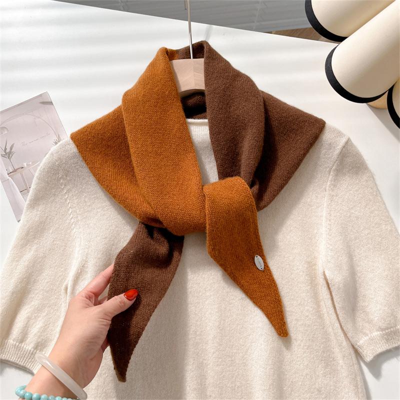 

Women s Wool Scarf Shawl Winter Multi-Functional Warm Soft Knitted Solid Triangle Shawls Wraps Bandana Lady Scarves Headscarf 116x40 CM