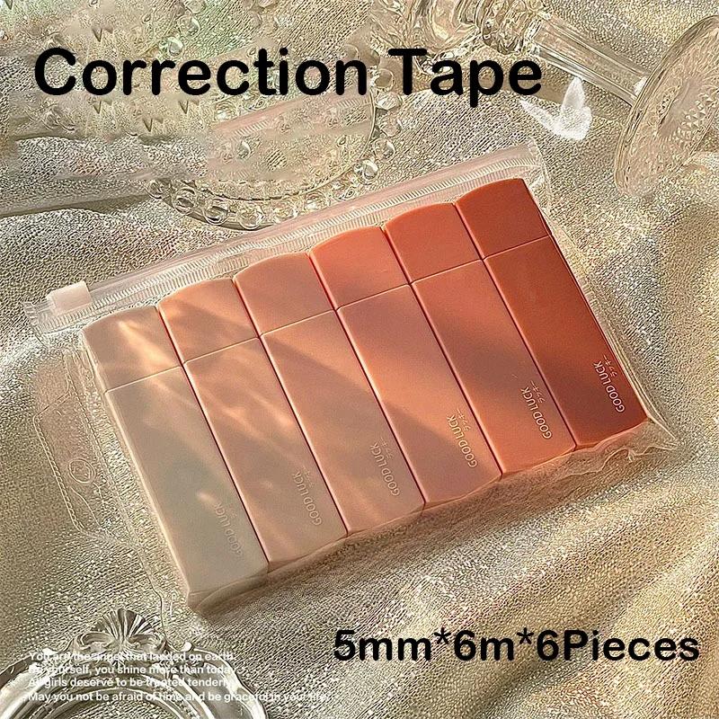 6pcs/pack 5mm6m Charming Correction Tape Student Error Eraser Tape Pen-type School Office Supplies Creative Stationery