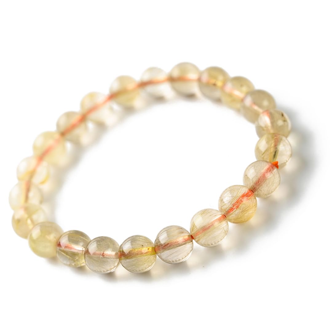 

Jewelry Town Shosenkyo Rutilated Quartz 9mm 17cm Inner Power Stone for Good and Work [Eigado] Bracelet, Beads, Diameter, Fortune, Money, золотий