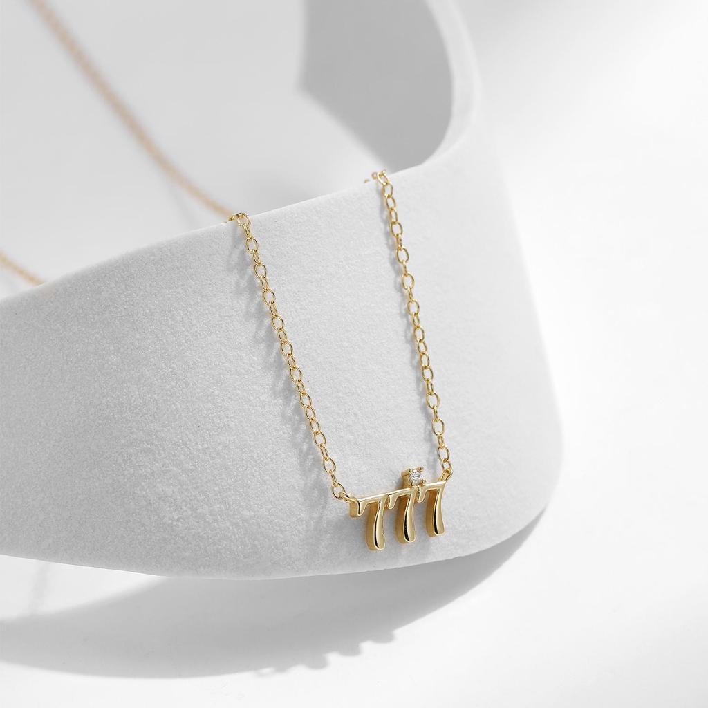 MODIAN 925 Sterling Silber Glückszahl 777 Anhänger Halskette Gold Farbe Halskette Für Frauen Edlen Schmuck Jahrestag Geschenk