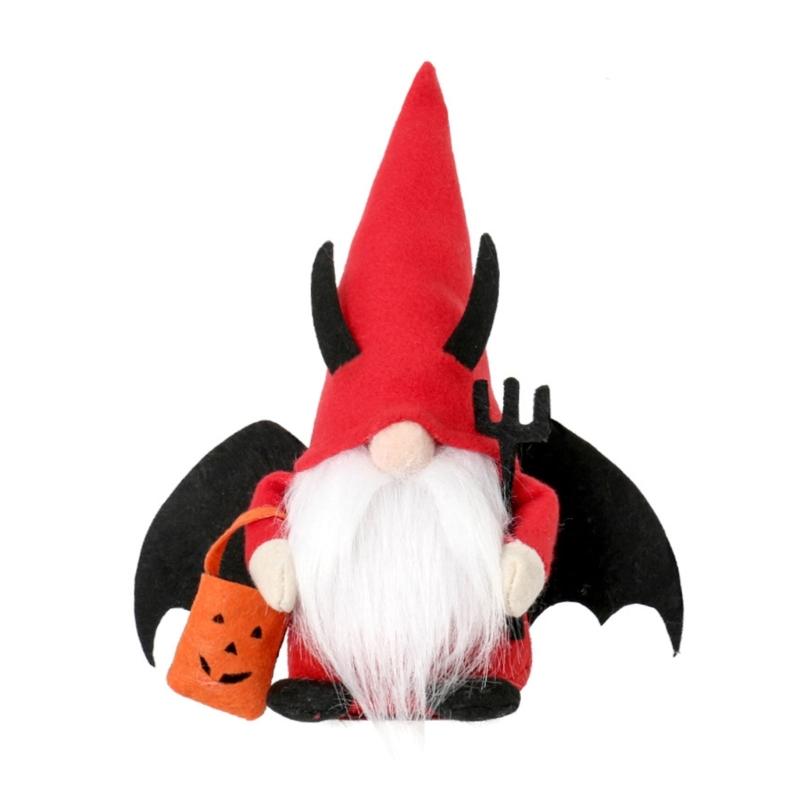 

Witch Bat Facelesses Old Man Doll for Home Decoration Stylish Halloween Theme Accessories Festives Party Ornament красный