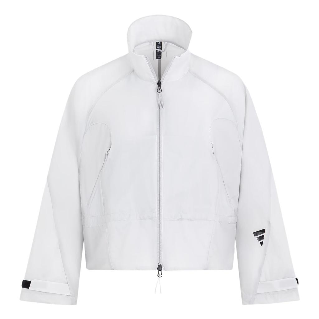 Adidas FOS Series Future Style Woven Jacket Fashion Simple Loose Versatile Stand Collar Jacket Women Jacket Light-Gray JM4273