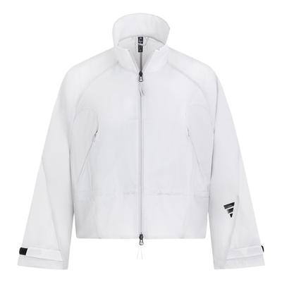 FOS Series Future Style Woven Jacket Fashion Simple Loose Versatile Stand Collar Jacket Women Jacket Light-Gray JM4273