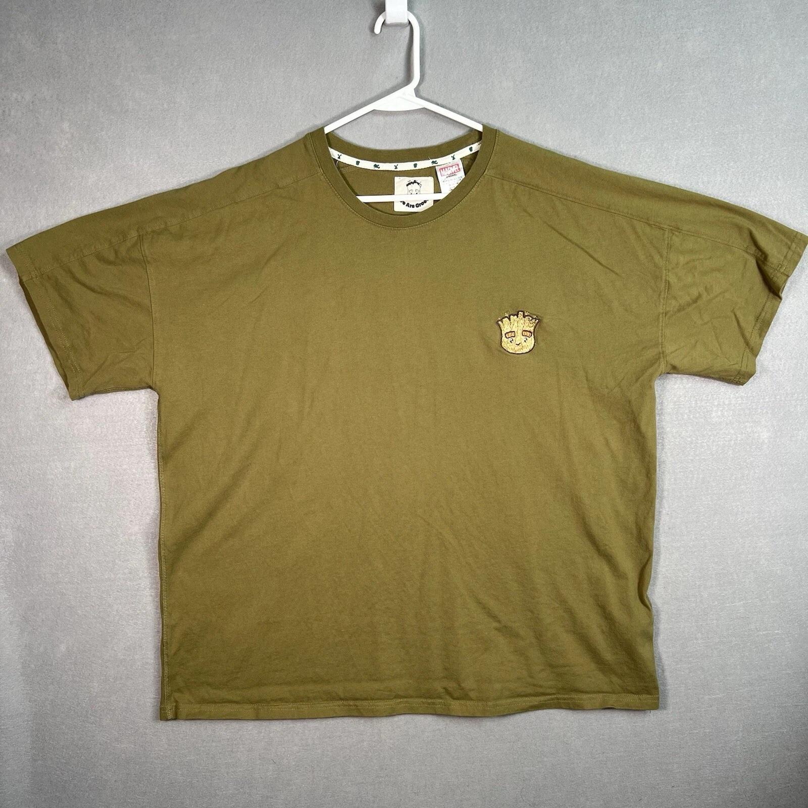 Marvel We Are Groot Movie Promo T Shirt Adult XL Olive Green Mens 3XL