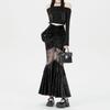 Elegant 2025 Black Velvet Mermaid Skirt for Women