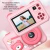 Childrens Digital Camera Adorable Bear Design Double Lens Photography Detachable Stand Simple Interface