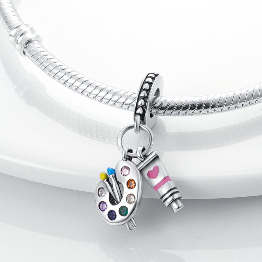 Copper Plated Sparkling Family Tree Dangle Charm Bead Charms Compatible With Authentic Women Bracelets Pendant Necklaces Jewellery