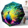 1pc Colorful Peacock Automatic Opening and Closing Umbrella - Lightweight 3-Fold Design, Suitable for Fans, Travel, Daily Use, Interesting Shape,