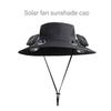 Solar Fan Hat UPF 50+ UV Protection Hat with 2 Solar Fans USB Rechargeable Breathable Men Women Summer Outdoor Activities Fishing Wide Brim Bucket Cap